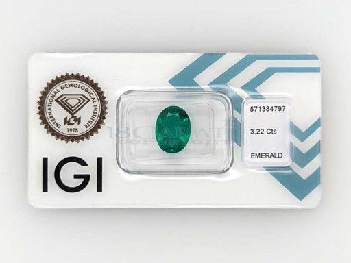 Smeraldo naturale IGI - 3.22ct