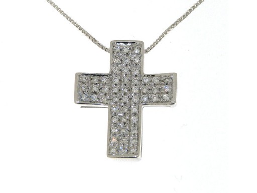 Croix diamants en or 18 carats 0.45ct