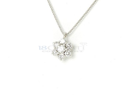 Fleur serti diamants en or 18 carats 0.31ct