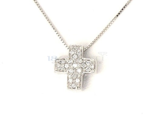 Collier croix or et diamants 0.15ct