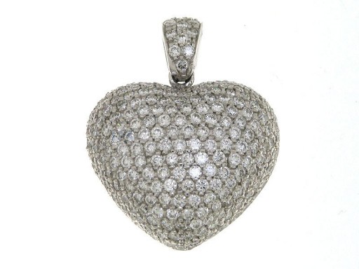 Collier coeur avec diamants 2.81ct
