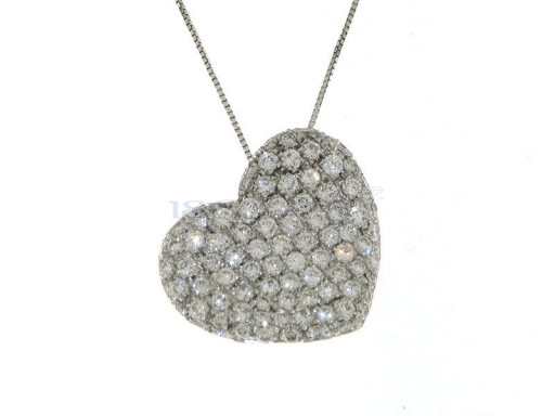 Collier coeur avec diamants 1.91ct