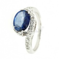 Sapphire and diamond Italian ring