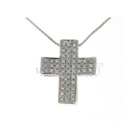 Croix diamants en or 18 carats 0.45ct
