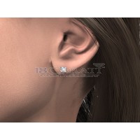 Boucles d'oreilles puce diamants Or blanc 0.12ct