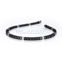 Bracelet tennis avec diamants noirs 