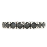 Eternity ring with natural black diamonds