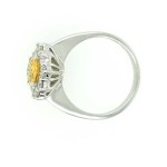 Yellow sapphire and diamonds ring